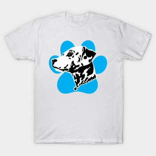 Dalmatian Blue Paw Art T-Shirt